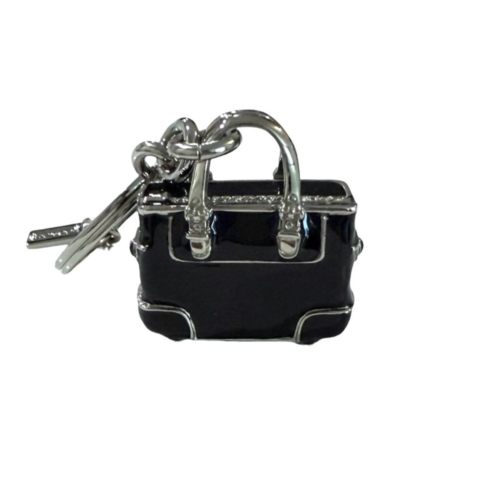 Rare Vintage Coach Black 3D Gallery Tote Purse Keychain